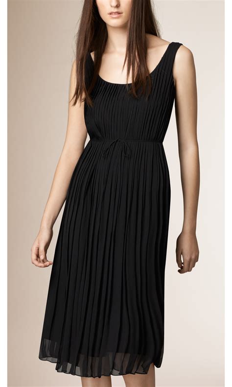 burberry pleated wool silk dress|Women's Burberry Dresses .